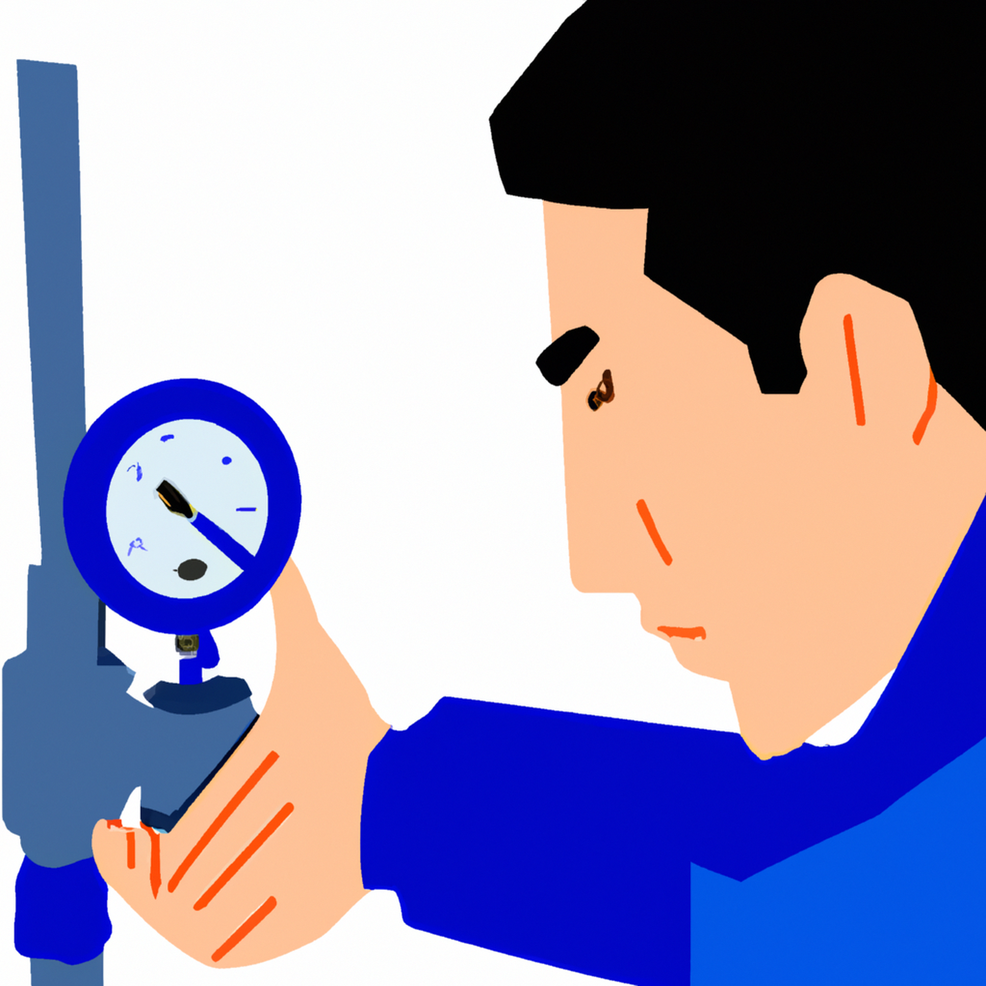 Man adjusting water pressure regulator